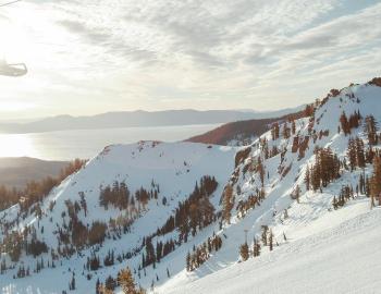 mountains with snow and blue skies