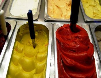 Ice cream in the show cabinet