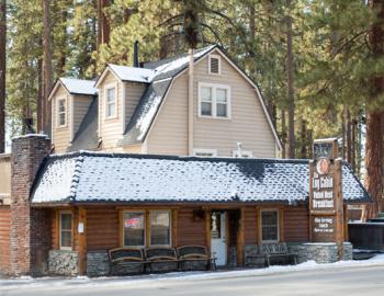 front picture of log cabin breakfast restaurant