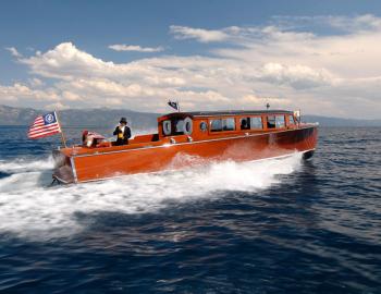 Wild Goose II wooden boat on Tahoe