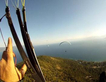 paragliding above lake tahoe