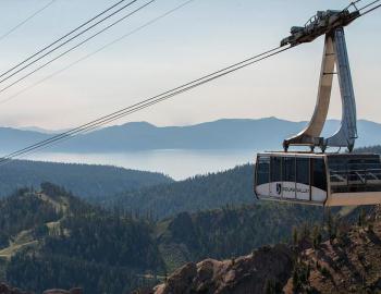 aerial tram with a view of lake tahoe