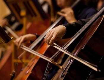 people playing large string instruments