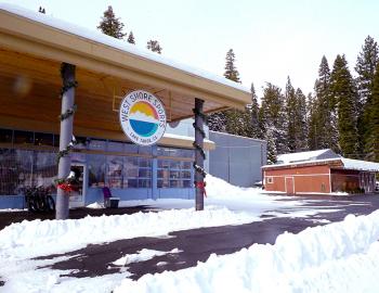 West shore sports sign and front of building