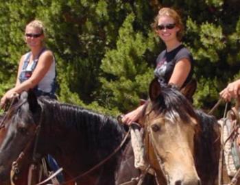 two people on horses