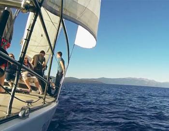 people on a sailing boat