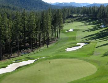 looking down fairway of golf course