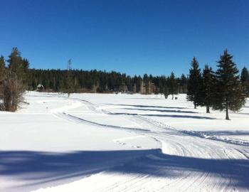 groomed snow trails 