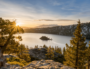 Scenic shot overlooking Emerald Bay