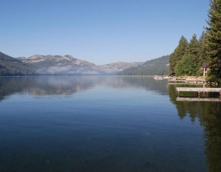 blue waters of Donner Lake