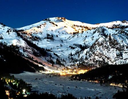 squaw valley mountains at night