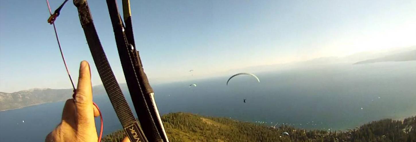 paragliding above lake tahoe