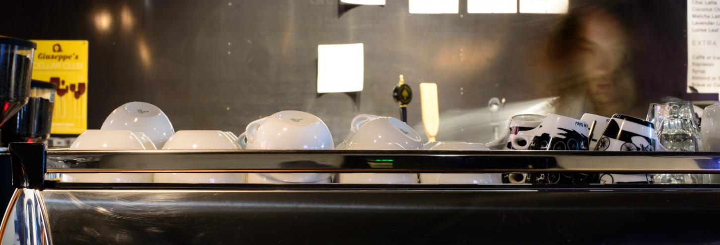 coffee cups upside down drying