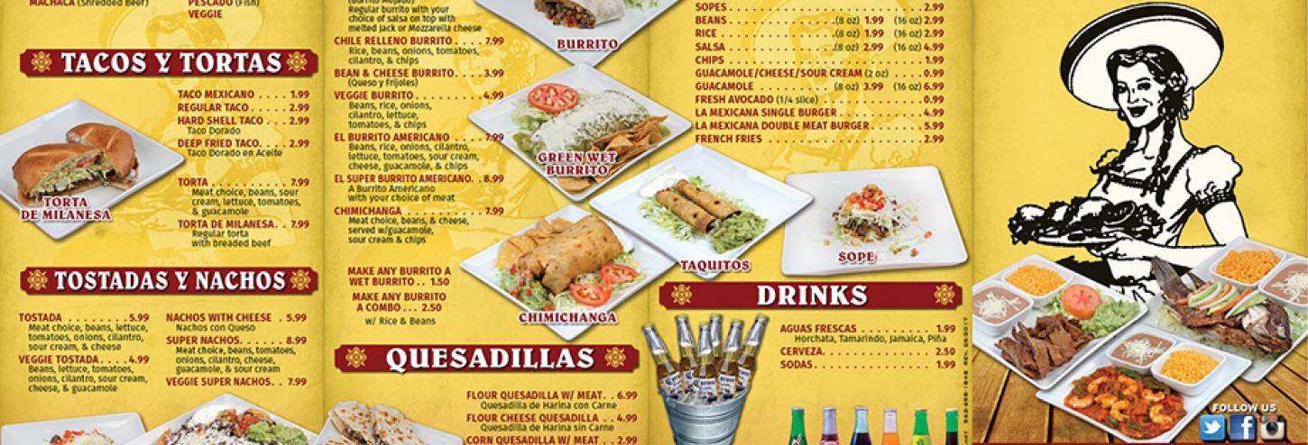 la mexicana menu