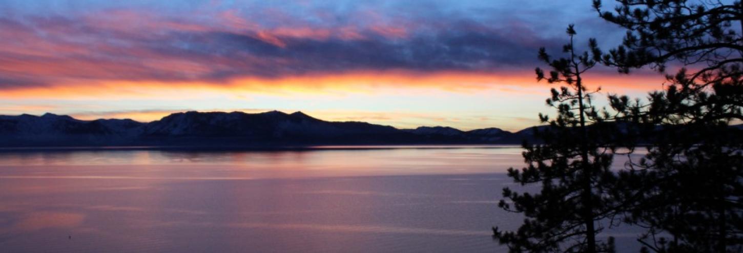 sunset over lake tahoe