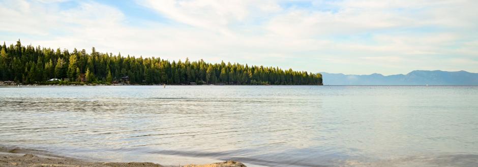 A beach on Lake Tahoe in California