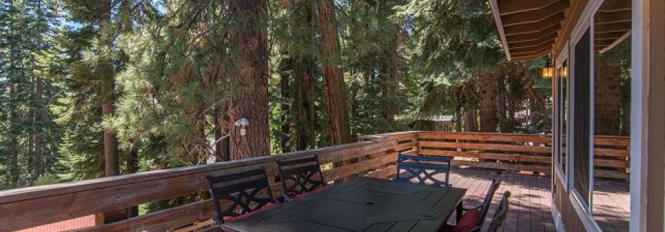 outdoor deck with dining table