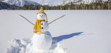 snowman with scarf and hat