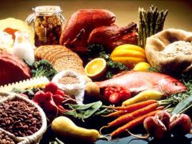 plate of food, lots of colorful food for dinner