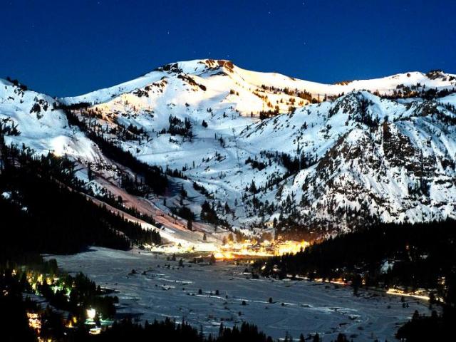 squaw valley mountains at night