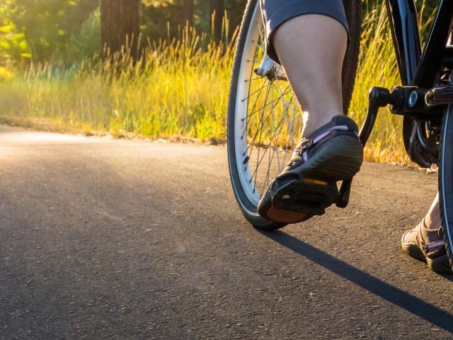 bike tire from bike on riding on bike trail 